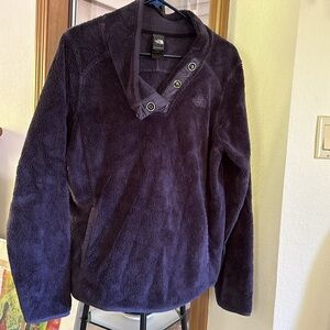 The North Face fleece navy blue snap neck Sz L women’s